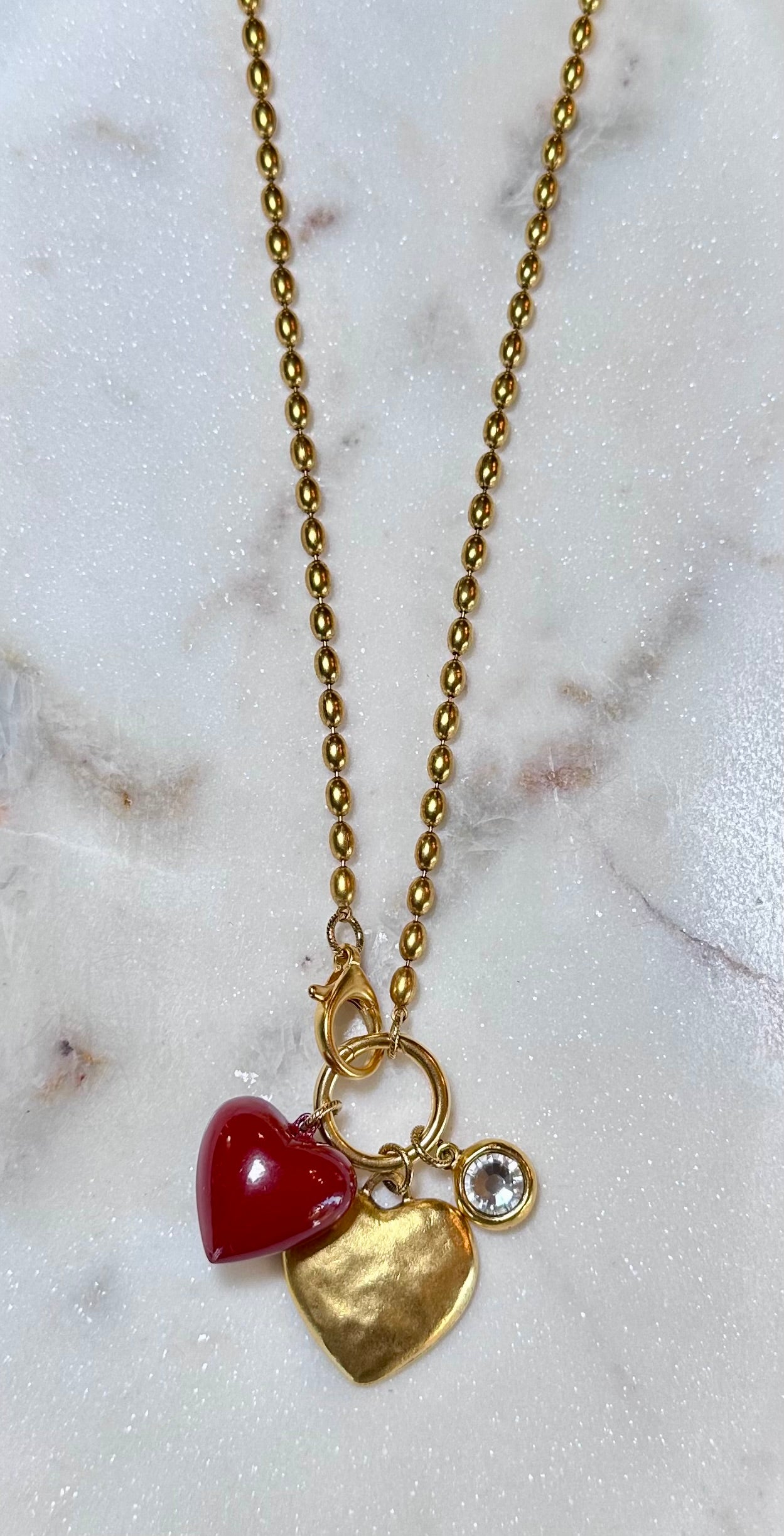 Crimson Keepsake Charm Necklace