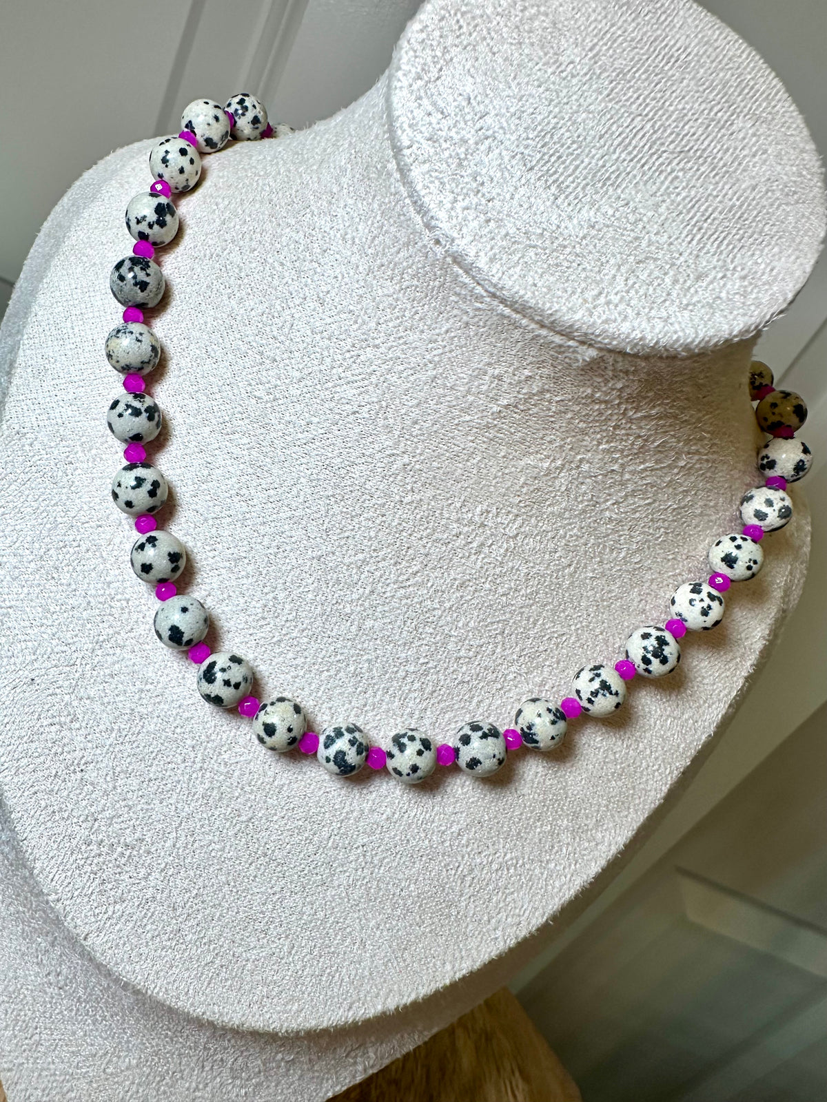 Spotted in Fuchsia Necklace
