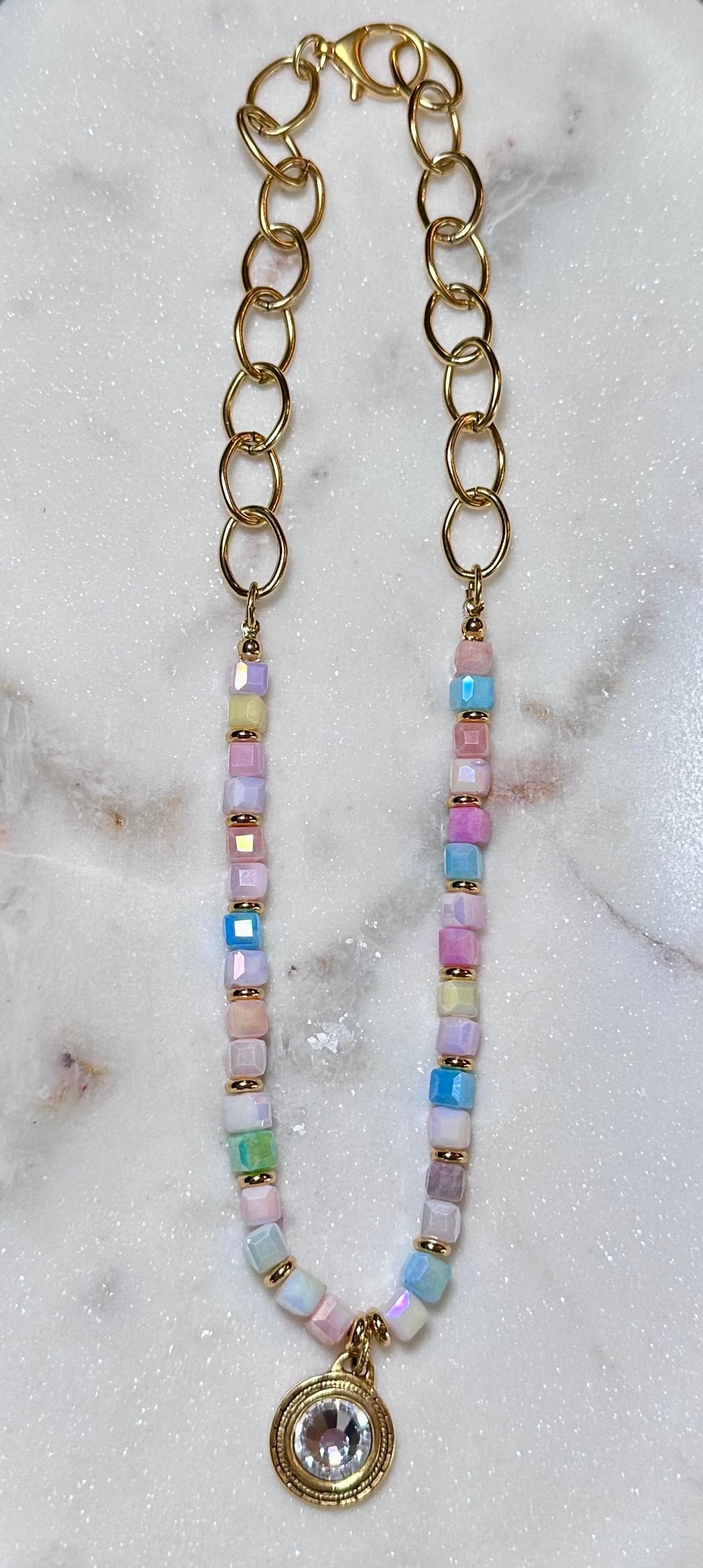 Cotton Candy Carousel Necklace