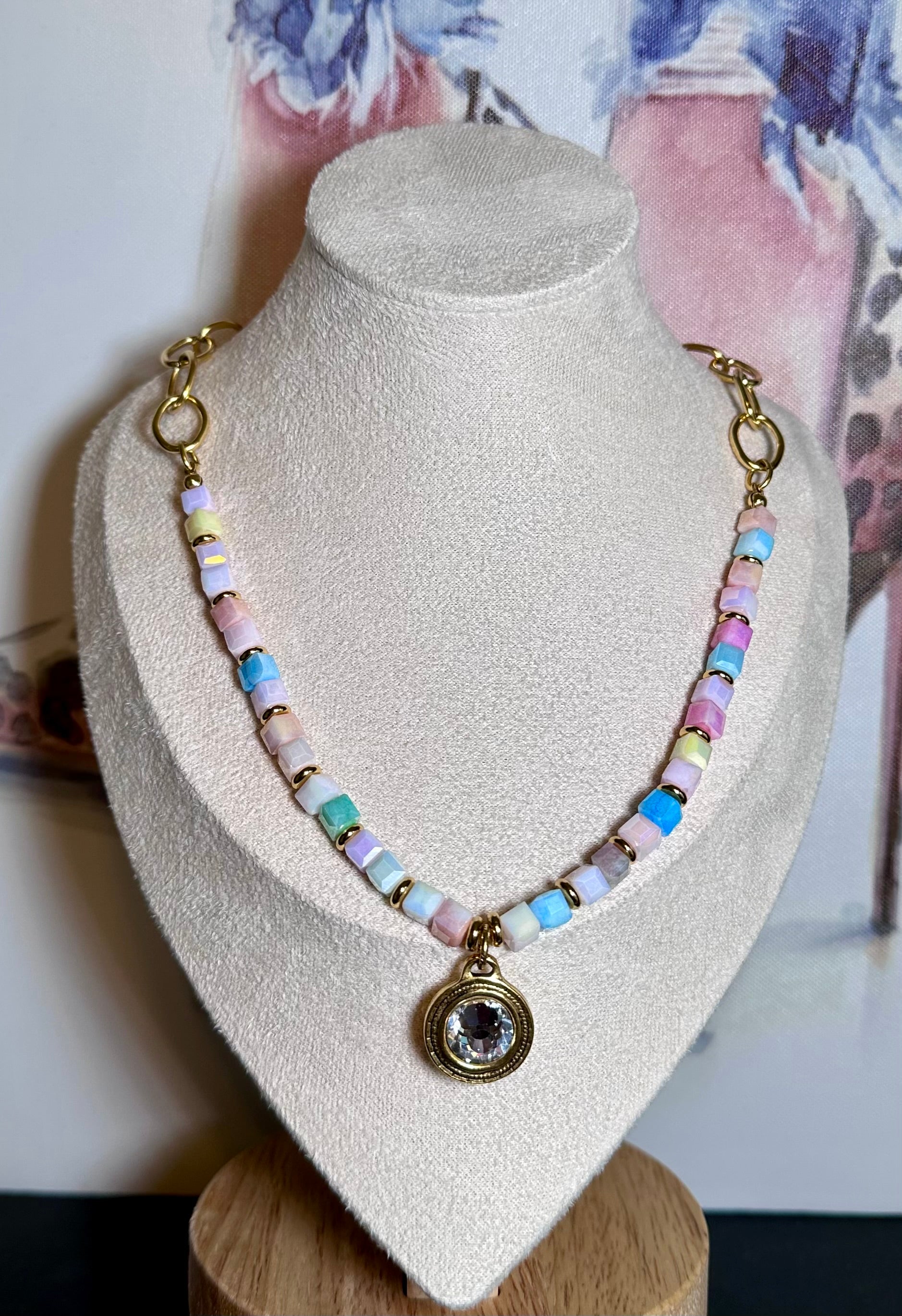 Cotton Candy Carousel Necklace