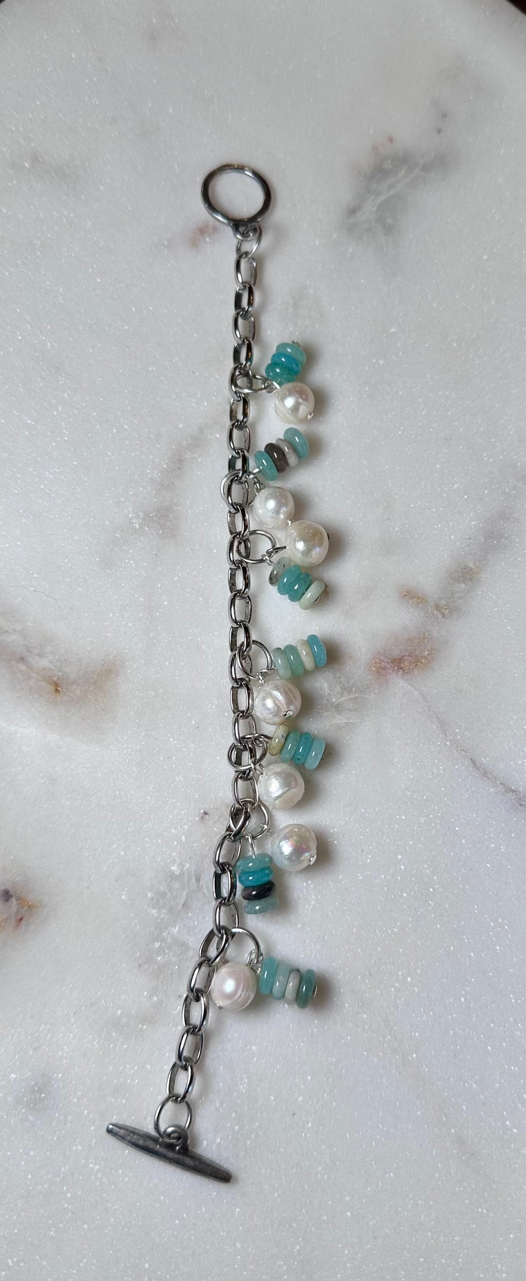 Sea breeze Pearl Charm Bracelet