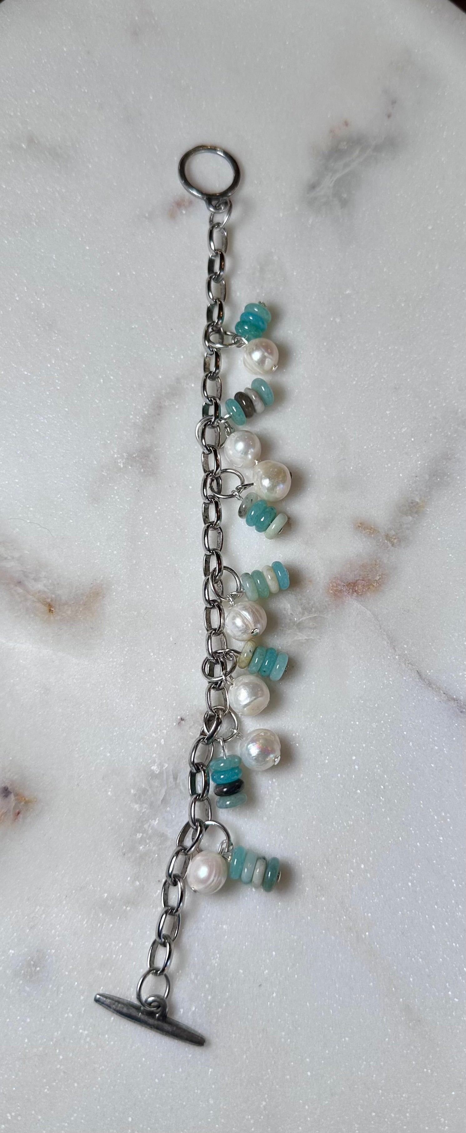 Sea breeze Pearl Charm Bracelet