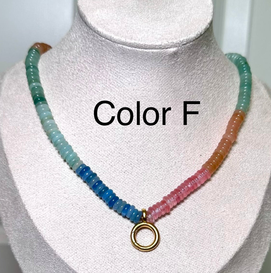 Beaded Charm Necklace-Gold Connector