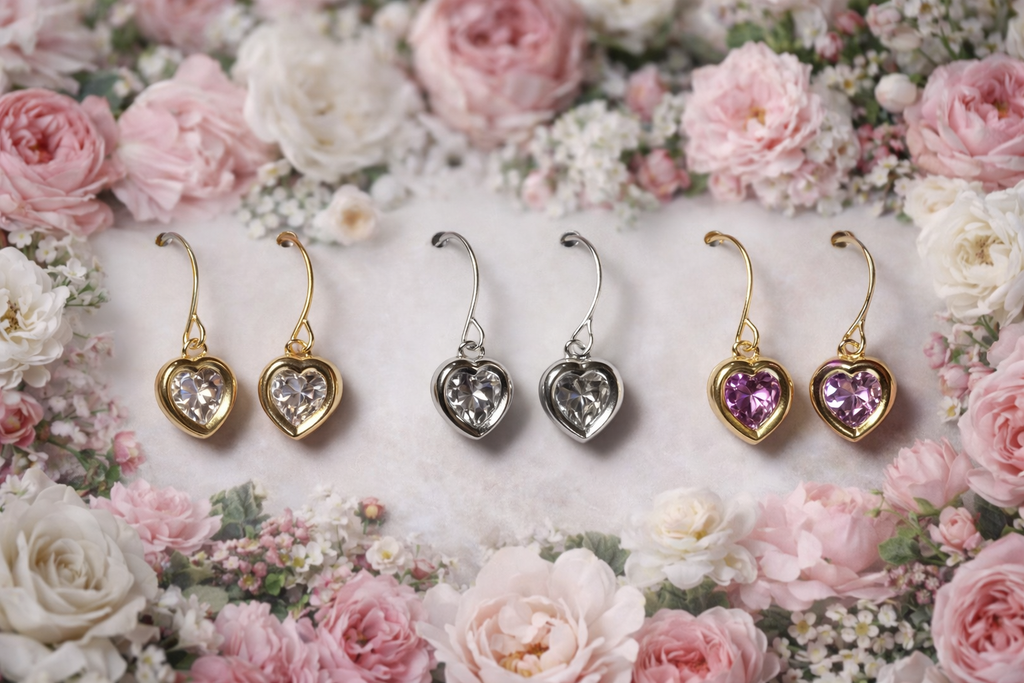 Blushing Belle Heart Drop Earrings