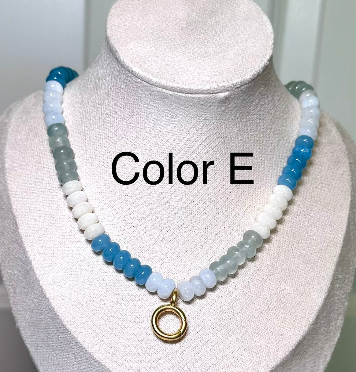 Beaded Charm Necklace-Gold Connector