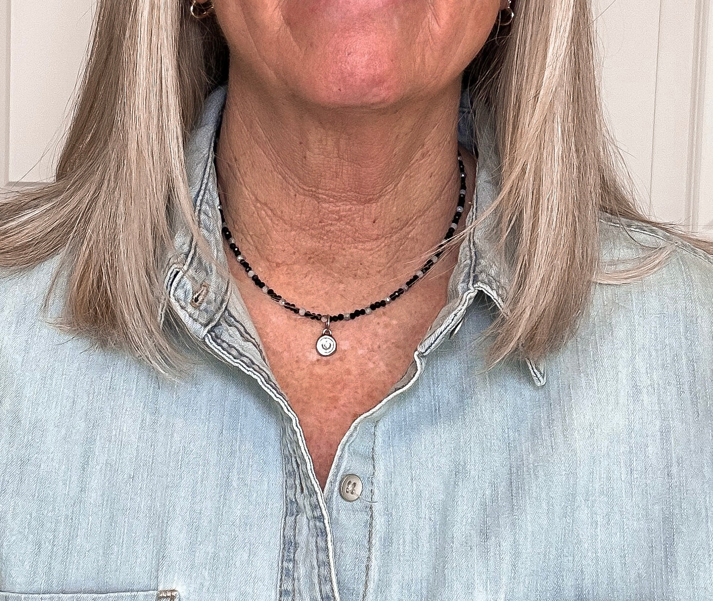 Midnight Glimmer Beaded Necklace