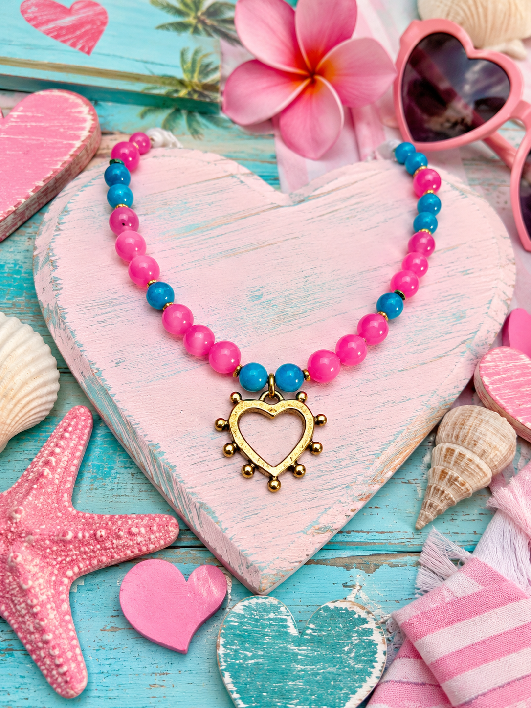 Pink Paradise Heart Necklace