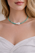 Sea glass Pearl Necklace