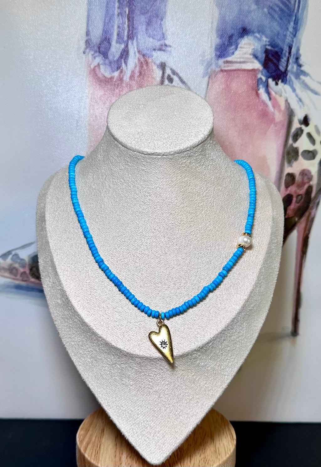 Blue Skies Heart Necklace