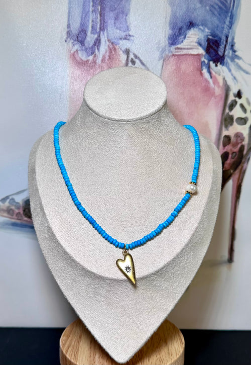 Blue Skies Heart Necklace