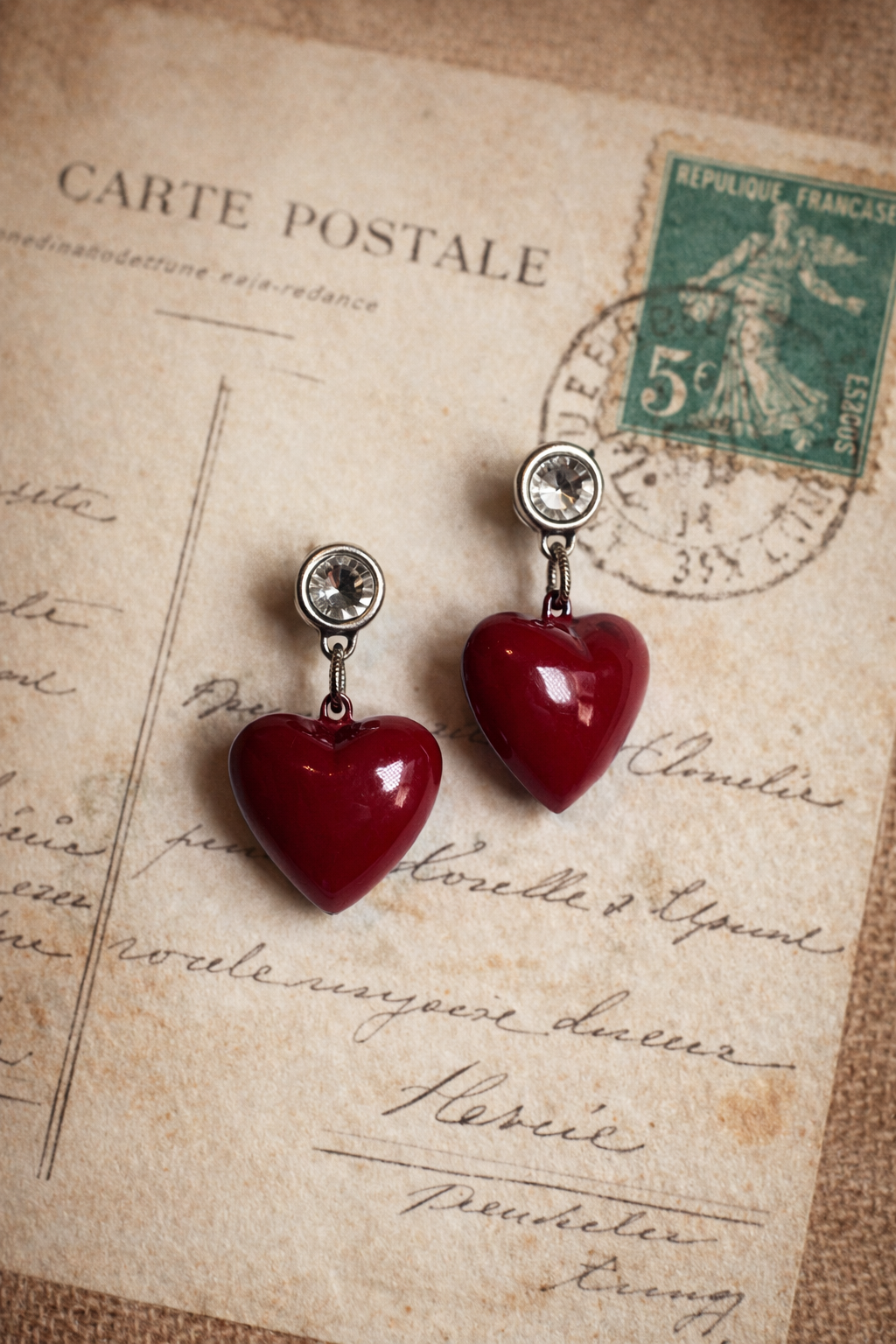 Love Letters Heart Drop Earrings