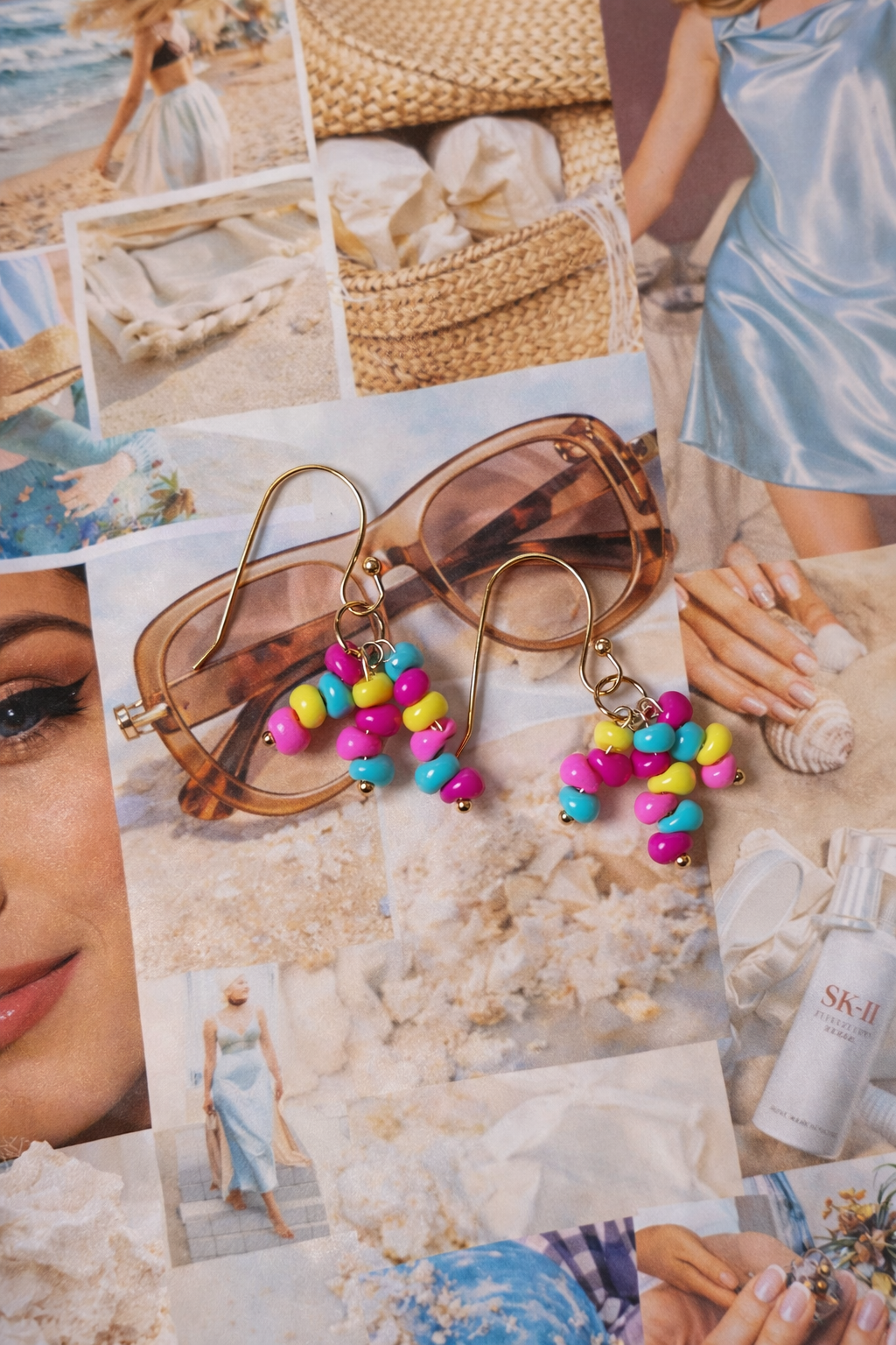 Neon Confetti Drop Earrings