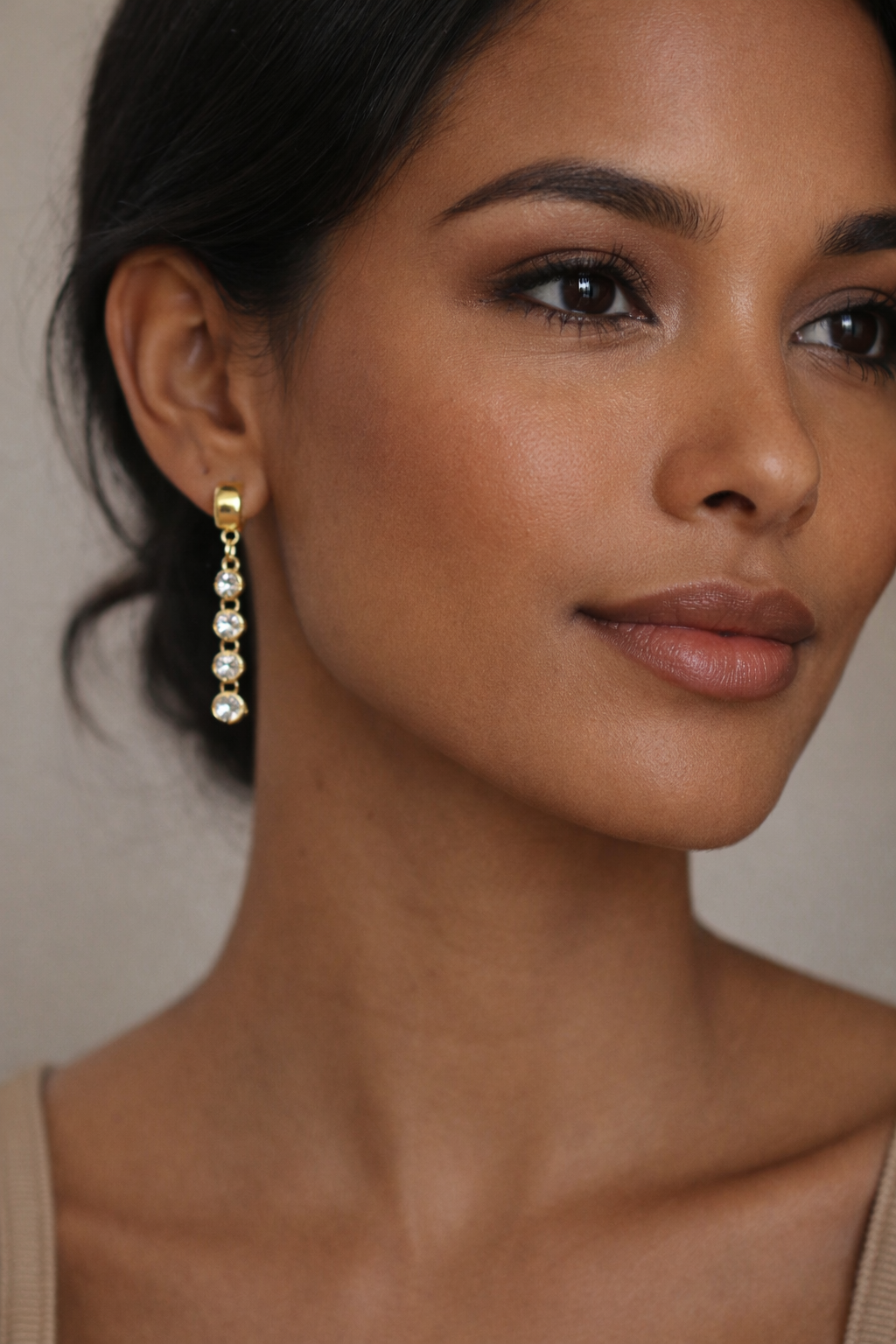 Crystal Cascade Hoop Earrings