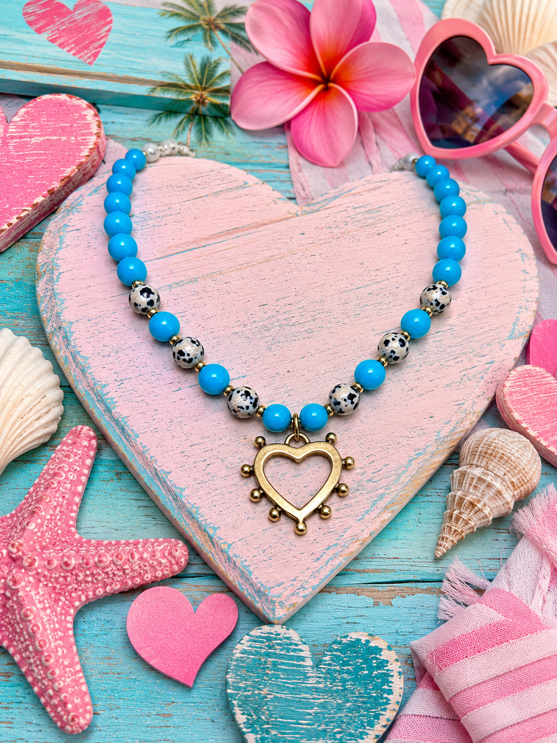 Turquoise Tide Heart Necklace