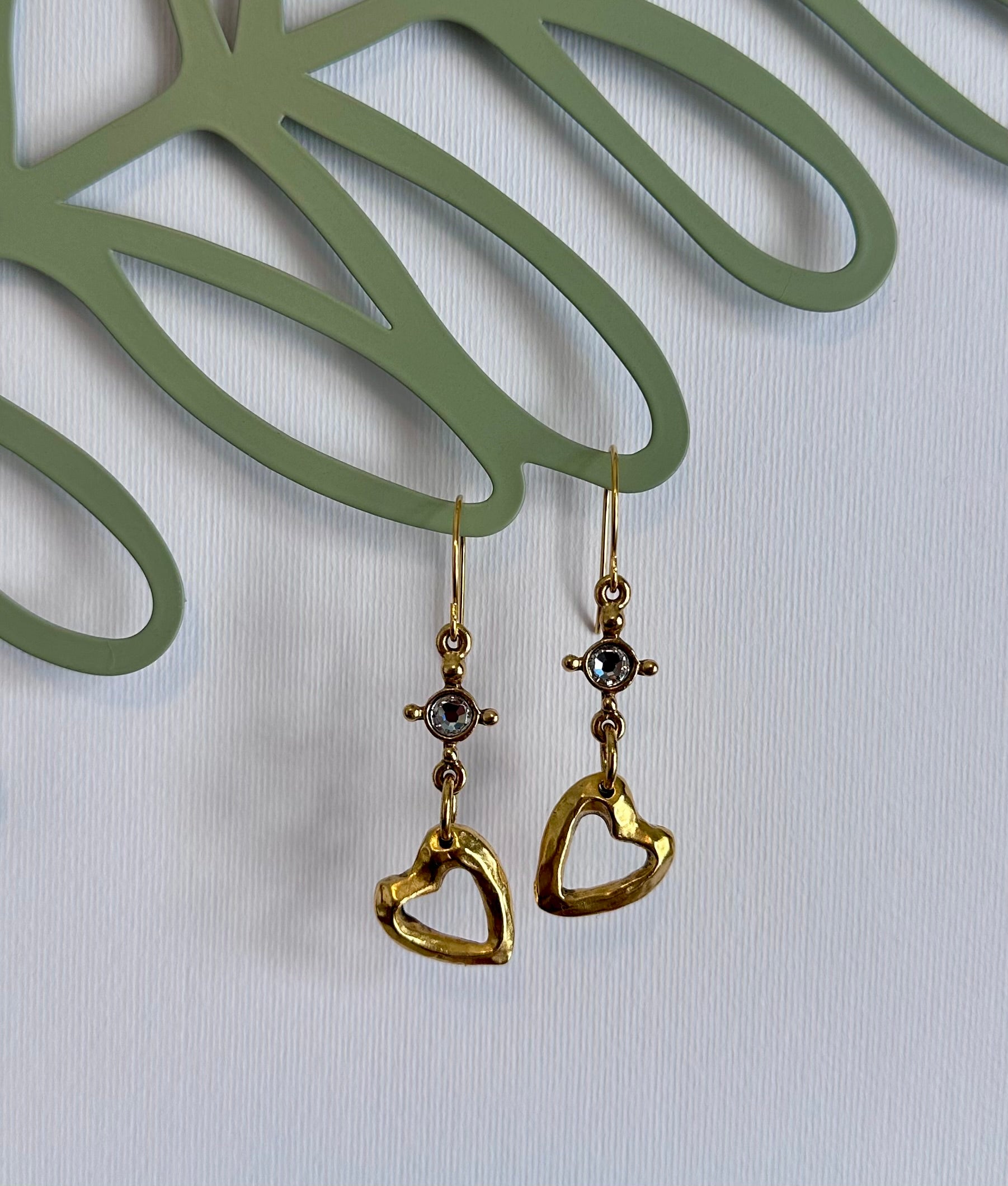 Golden Pulse Heart Earrings