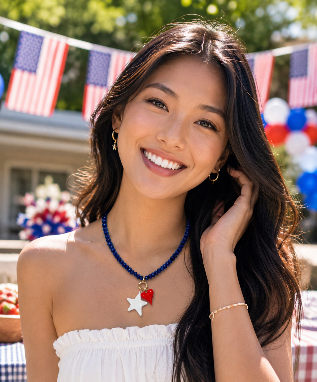 Stars & Stripes Sweetheart Necklace
