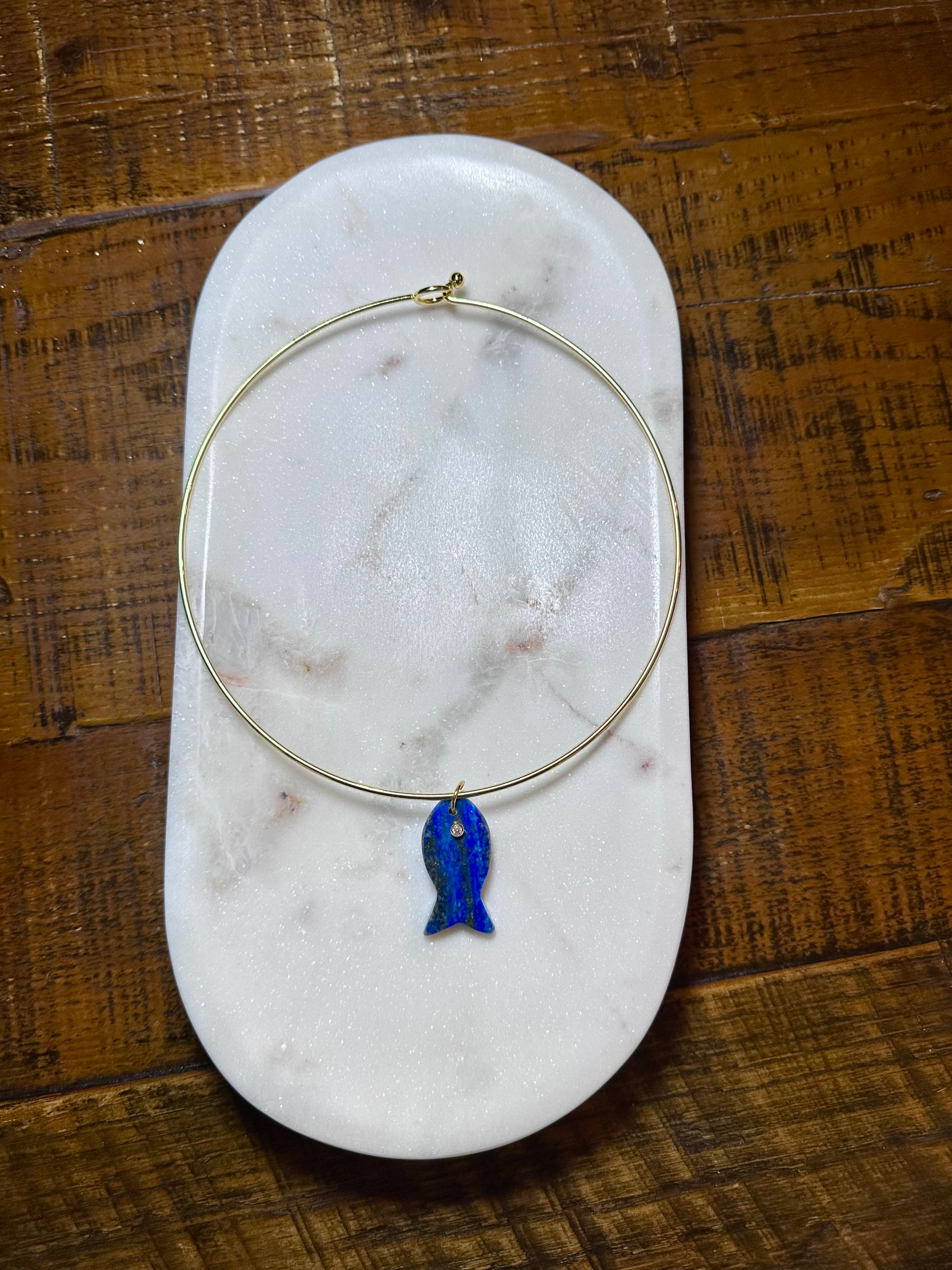 Blue Tide Fish Necklace
