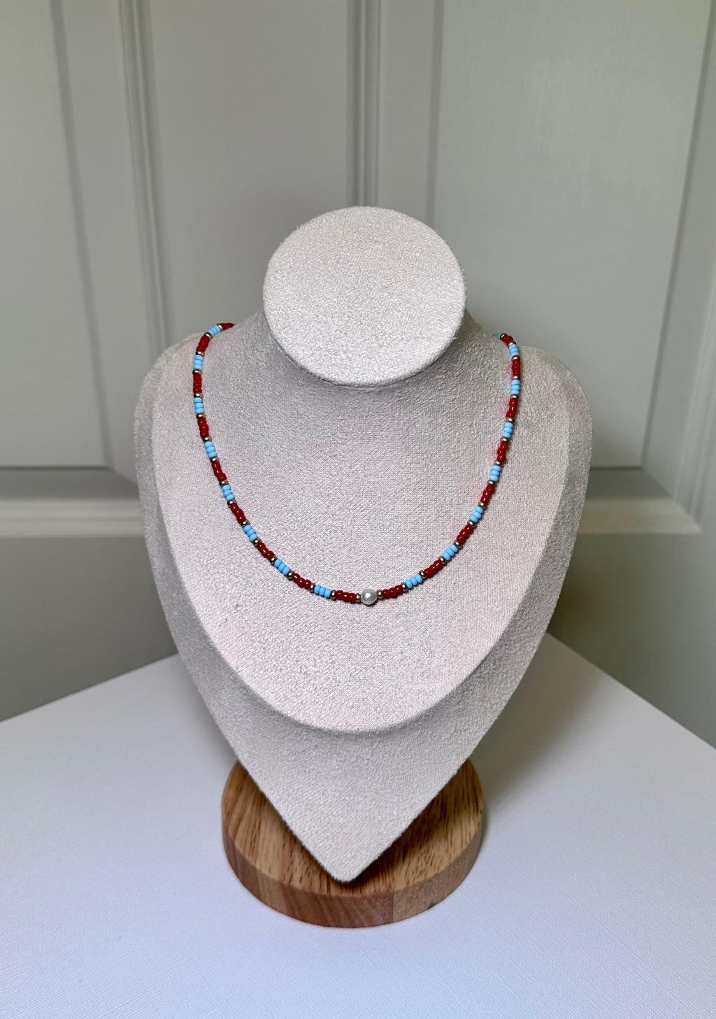 Blue Skies and Pearls Necklace
