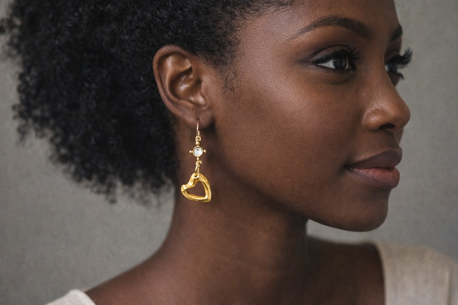 Golden Pulse Heart Earrings