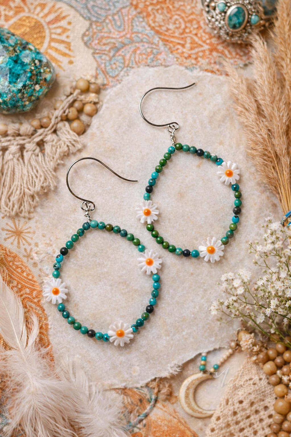 Meadow Daisy Hoop Earrings