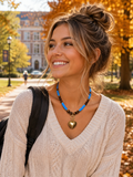 Autumn Sky Heart Necklace
