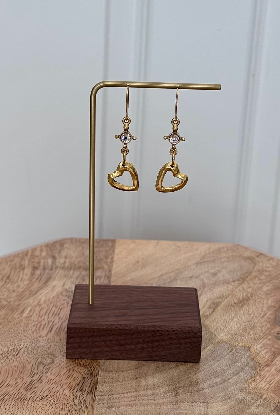 Golden Pulse Heart Earrings