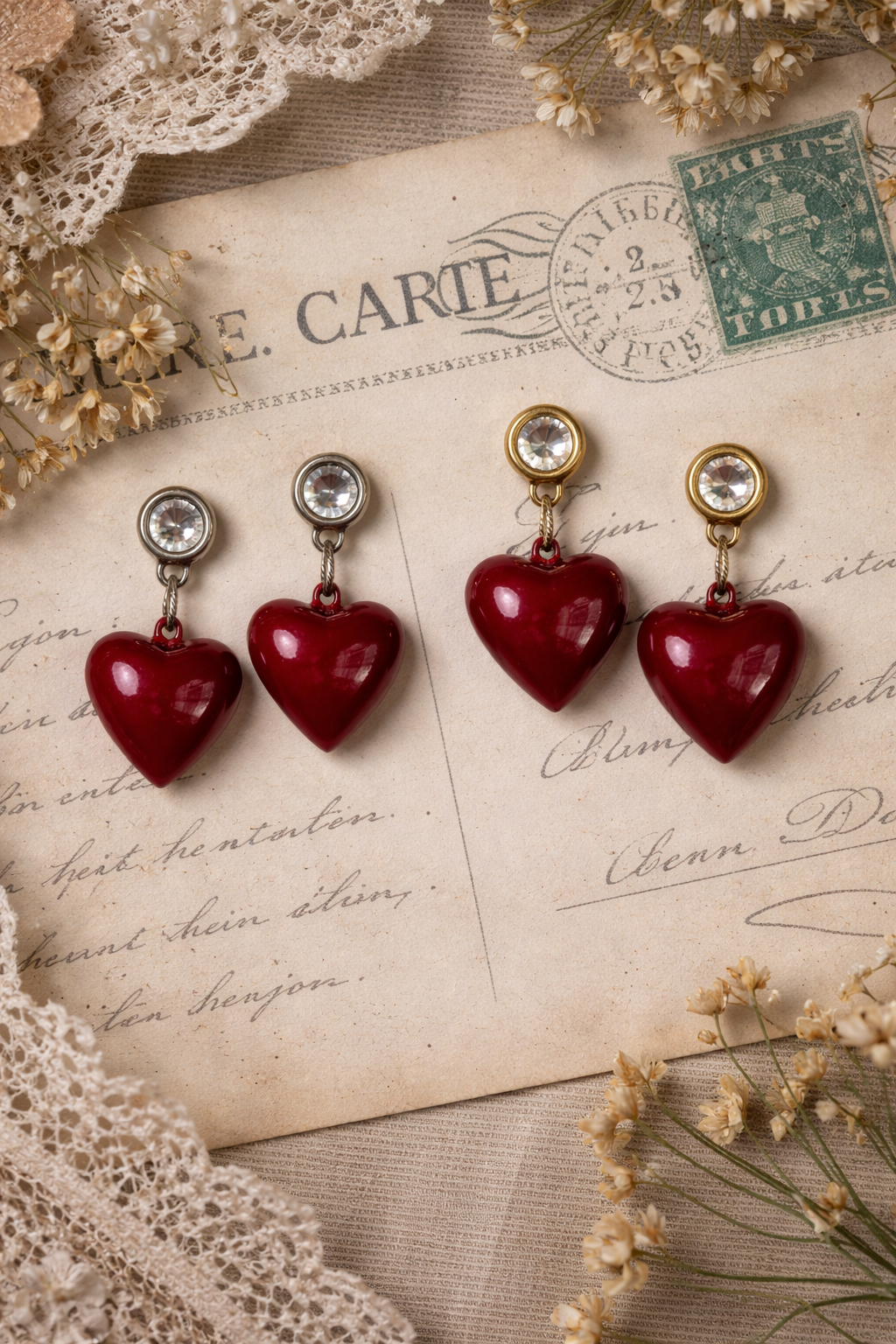 Love Letters Heart Drop Earrings