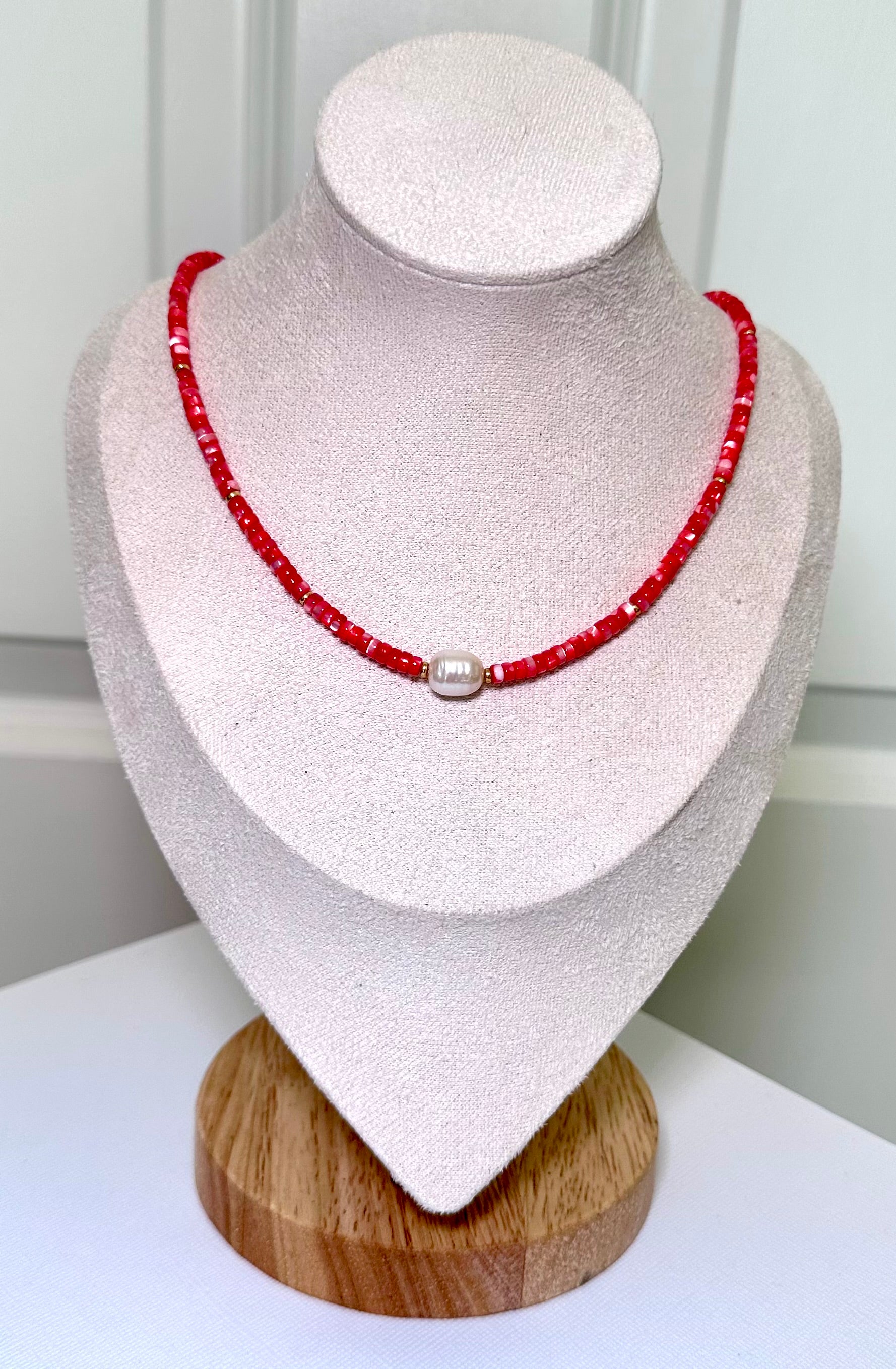 Coral Pearl Necklace
