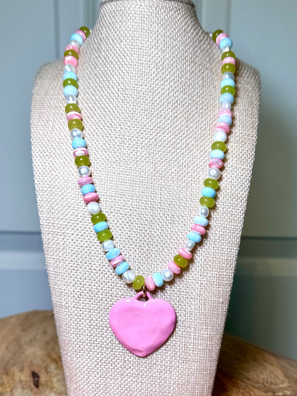 Pink Lemonade Heart Necklace