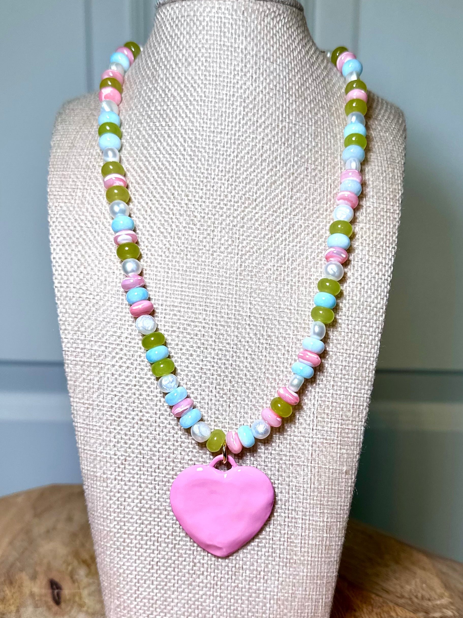 Pink Lemonade Heart Necklace