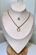 Golden Link Charm Necklace Collection