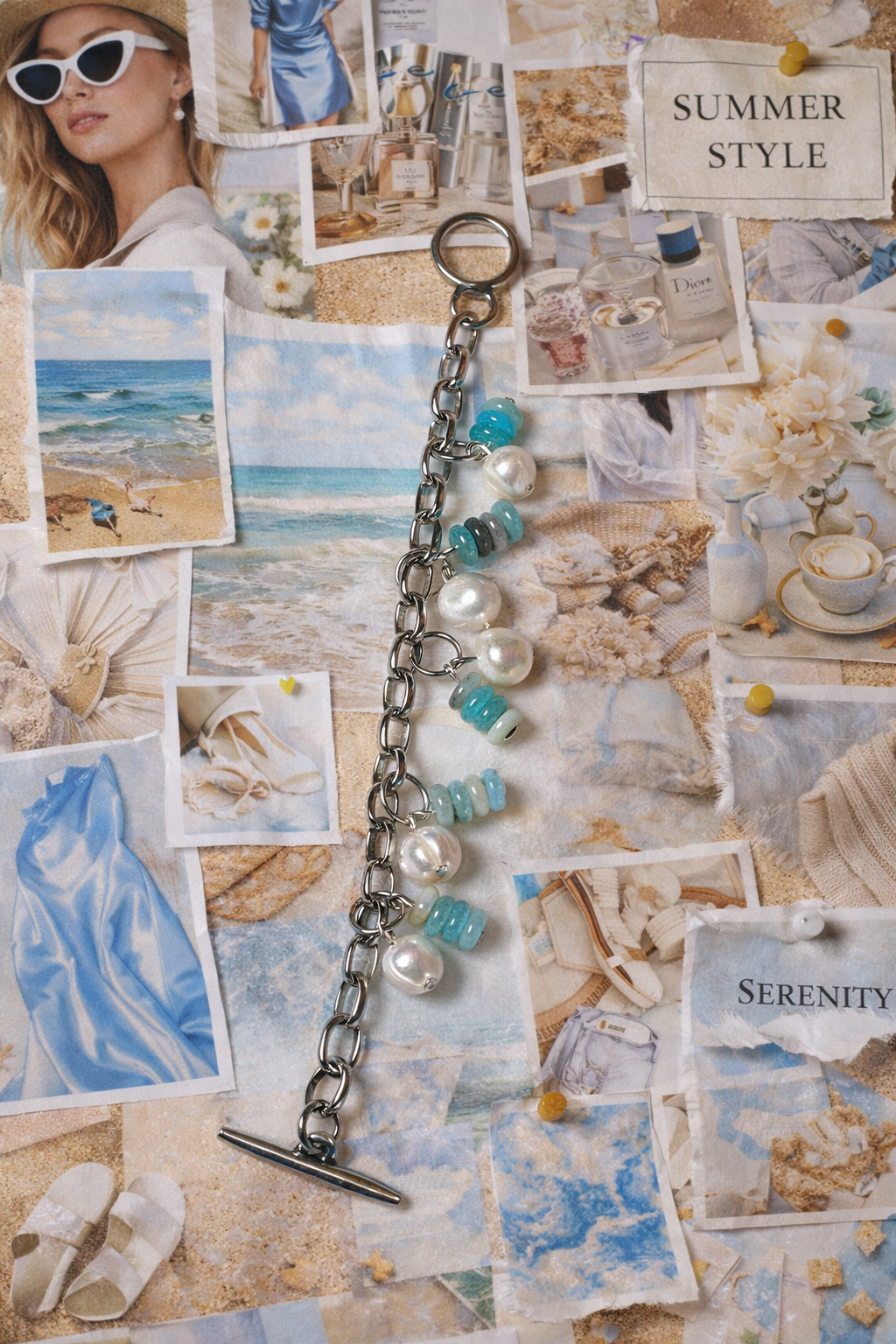 Sea breeze Pearl Charm Bracelet