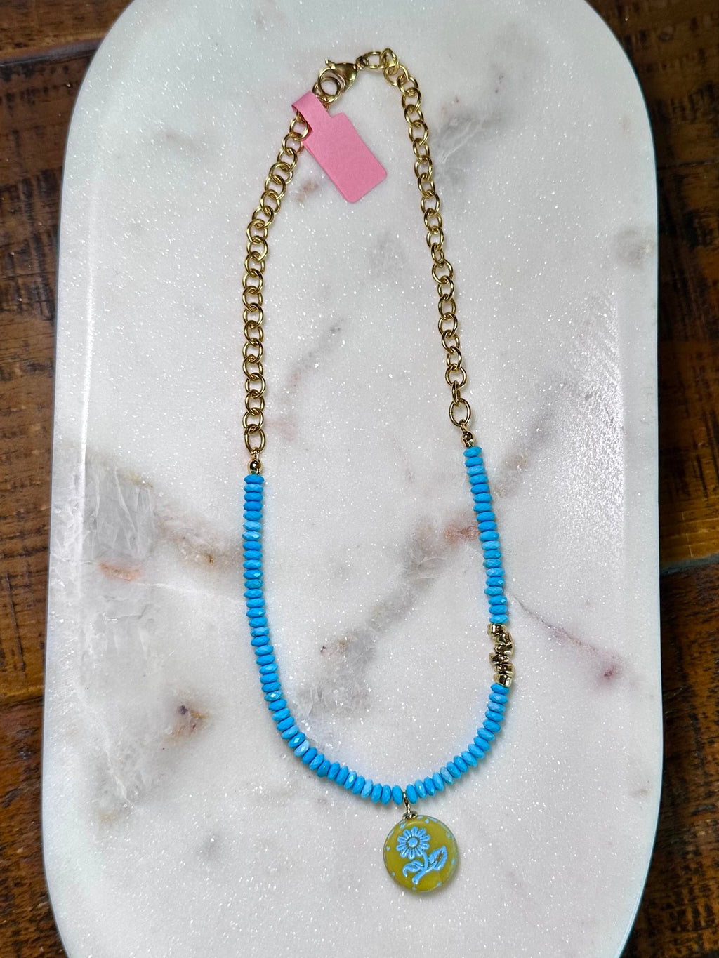 Sunwashed Daisy Medallion Necklace