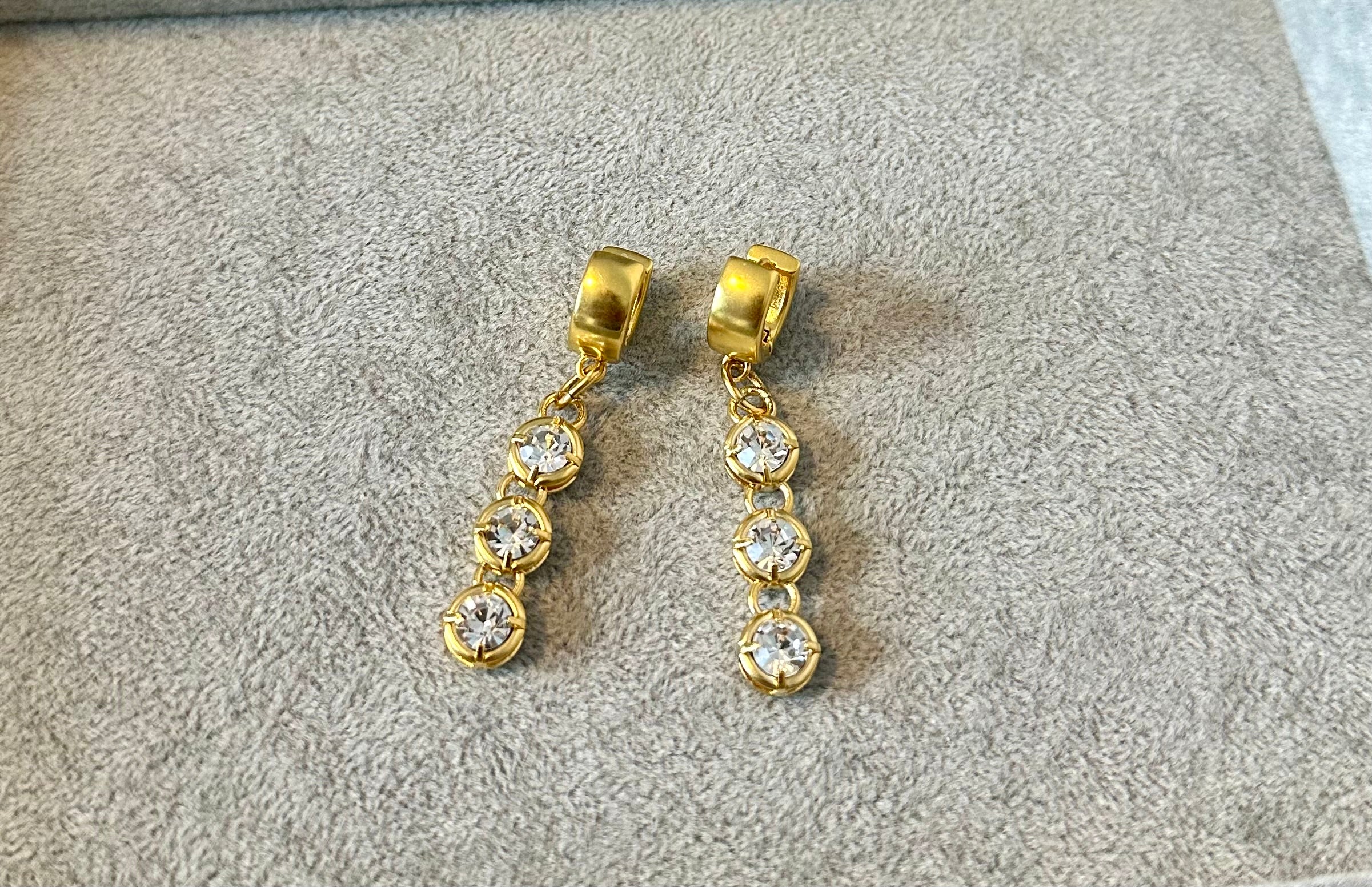 Crystal Cascade Hoop Earrings