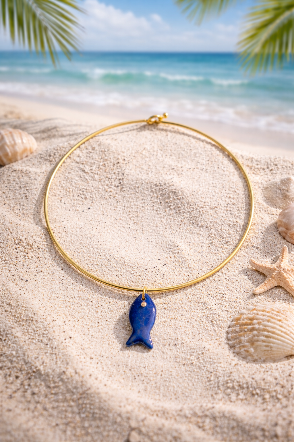 Blue Tide Fish Necklace