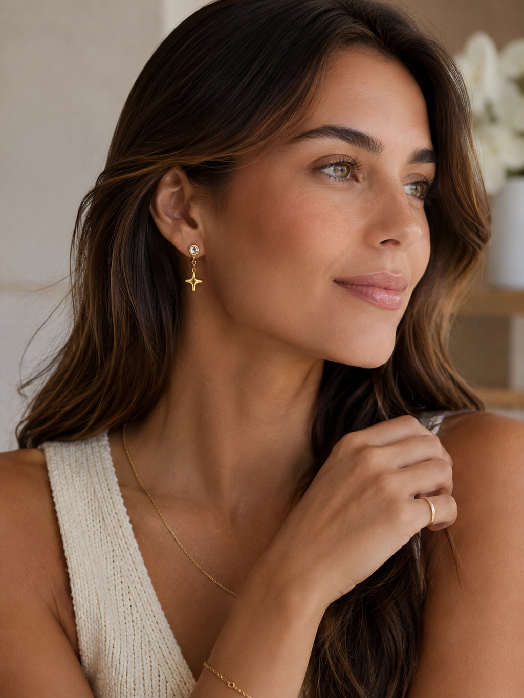 Golden Crossroads Earrings