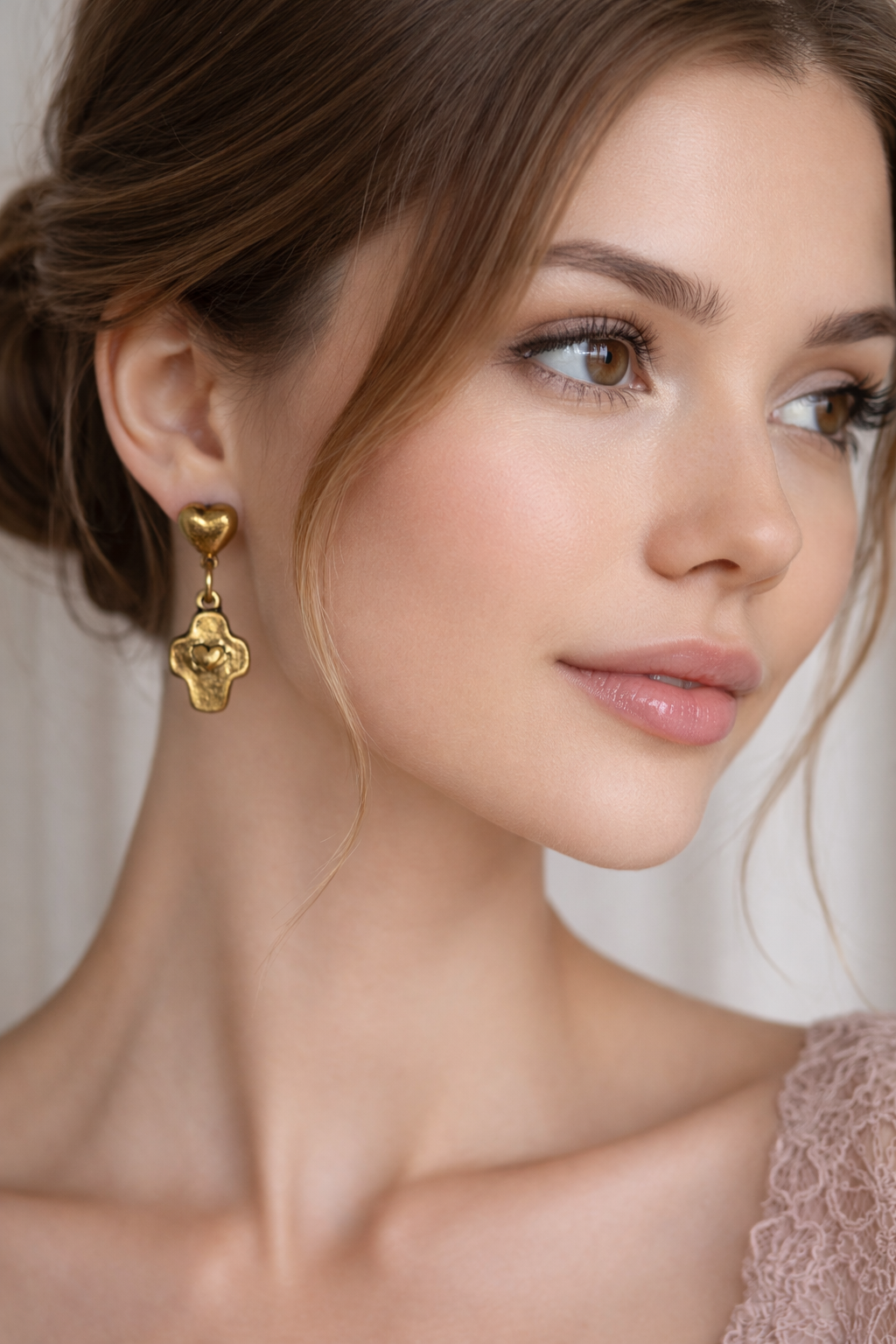 Sacred Heart Drop Earrings