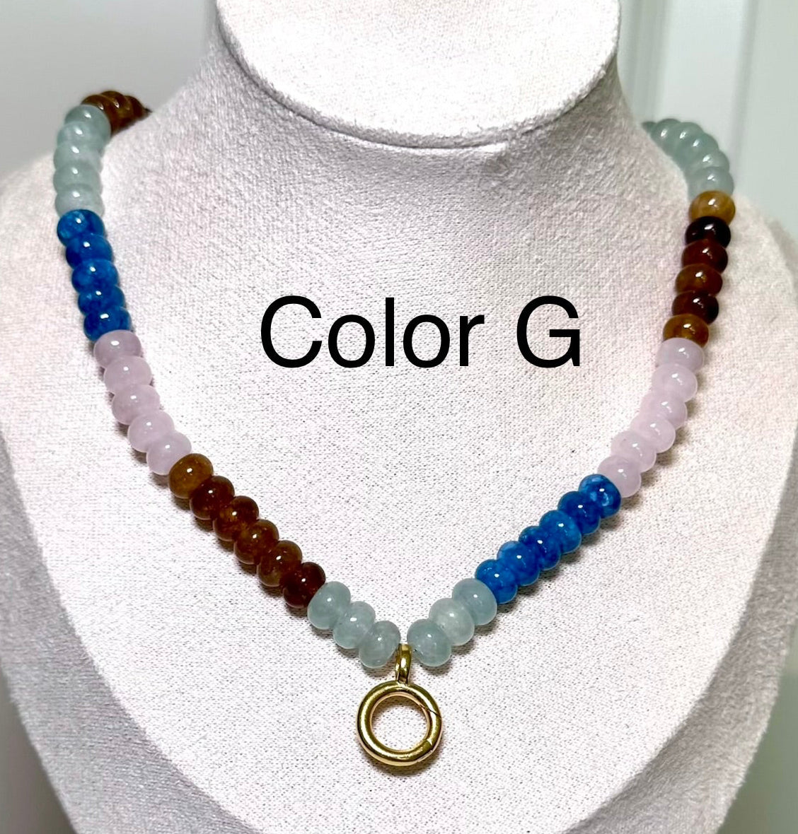 Beaded Charm Necklace-Gold Connector