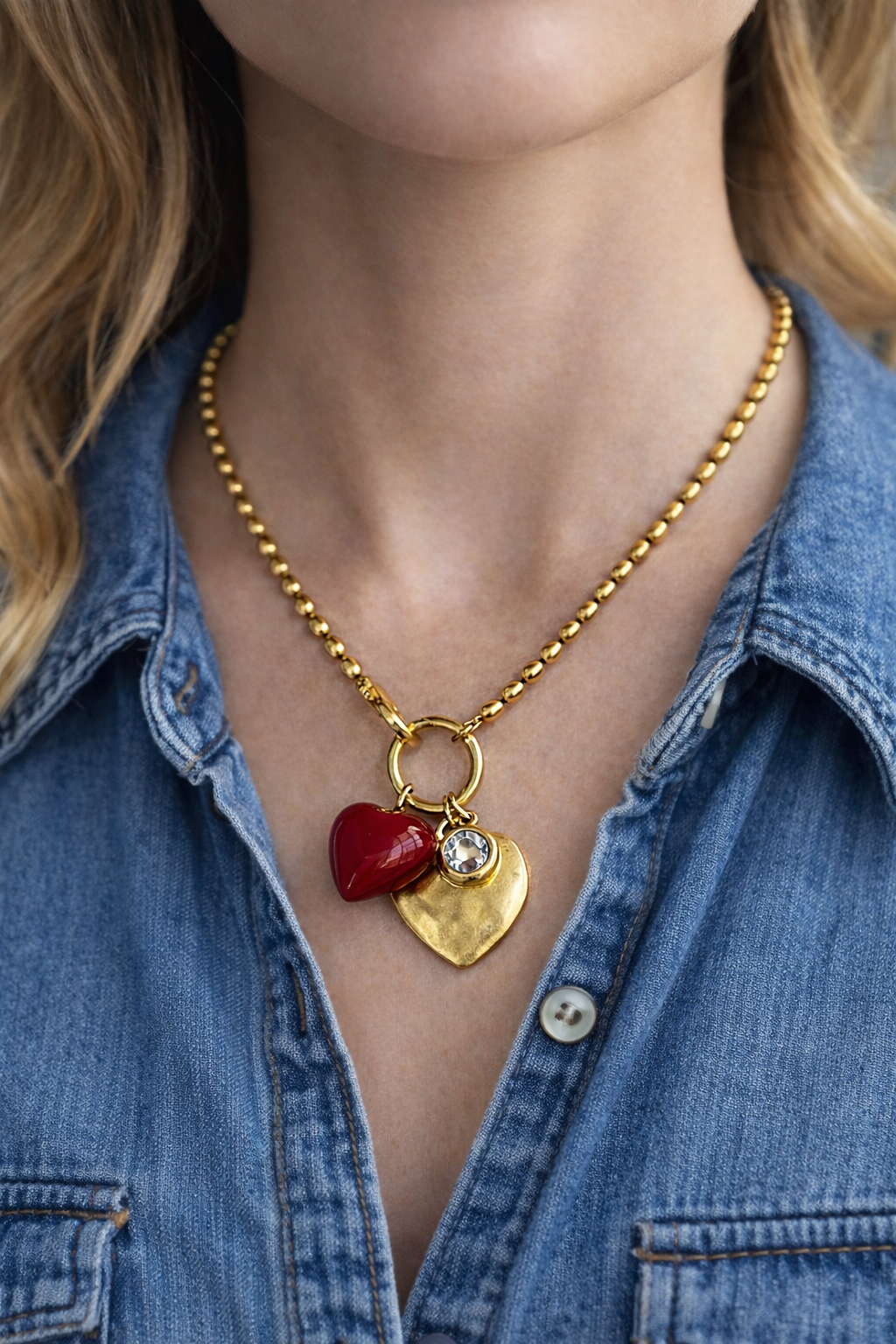 Crimson Keepsake Charm Necklace