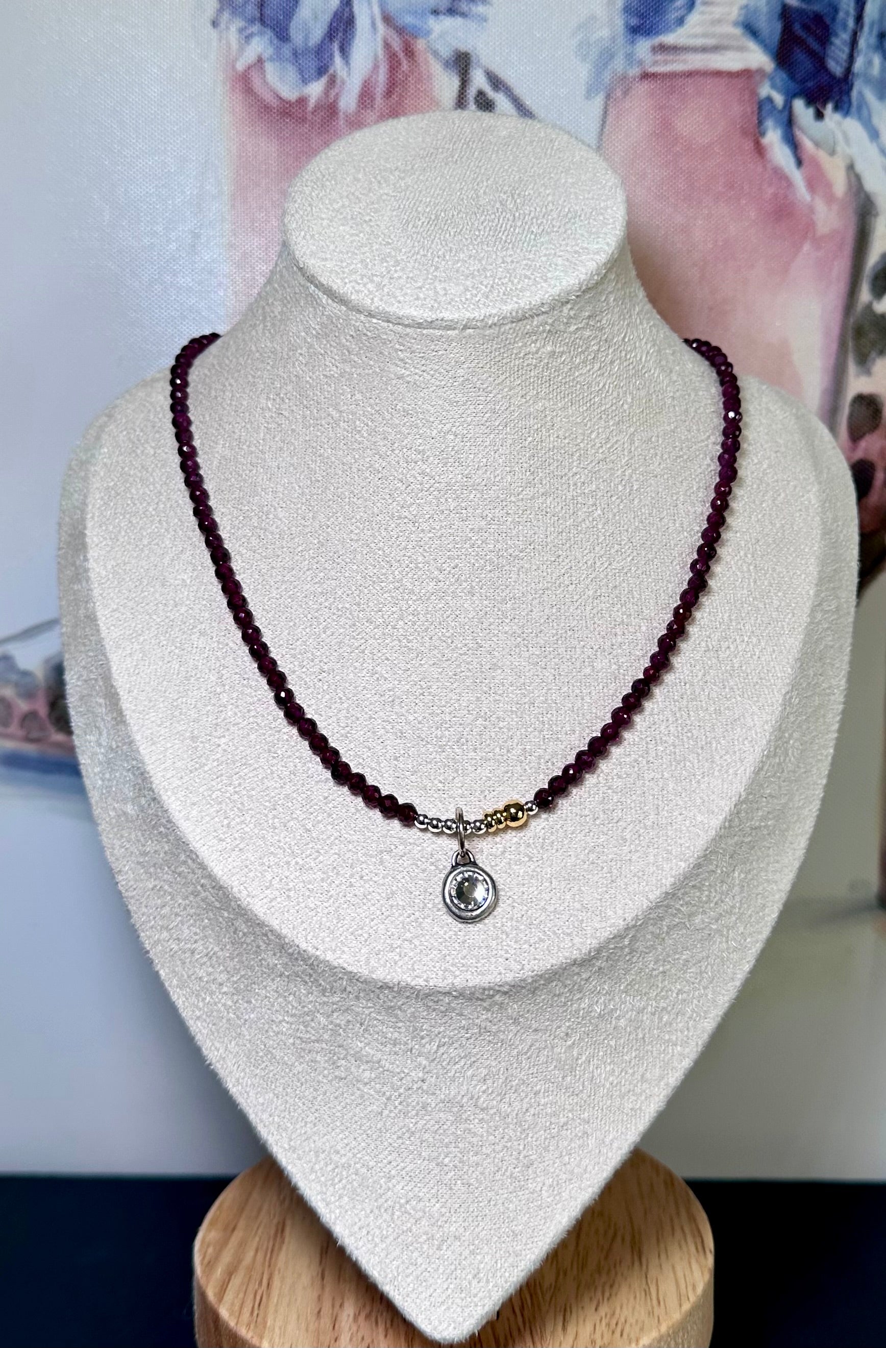 Garnet Whisper Beaded Necklace