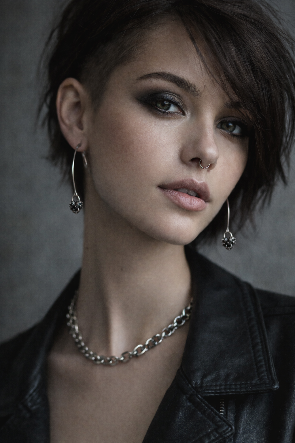 Shadowed Heart Drop Earrings