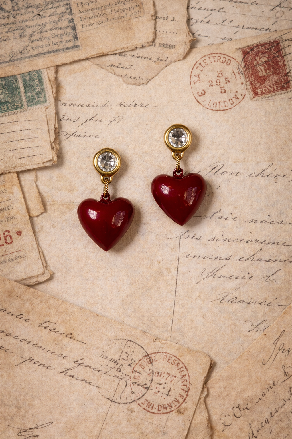Love Letters Heart Drop Earrings