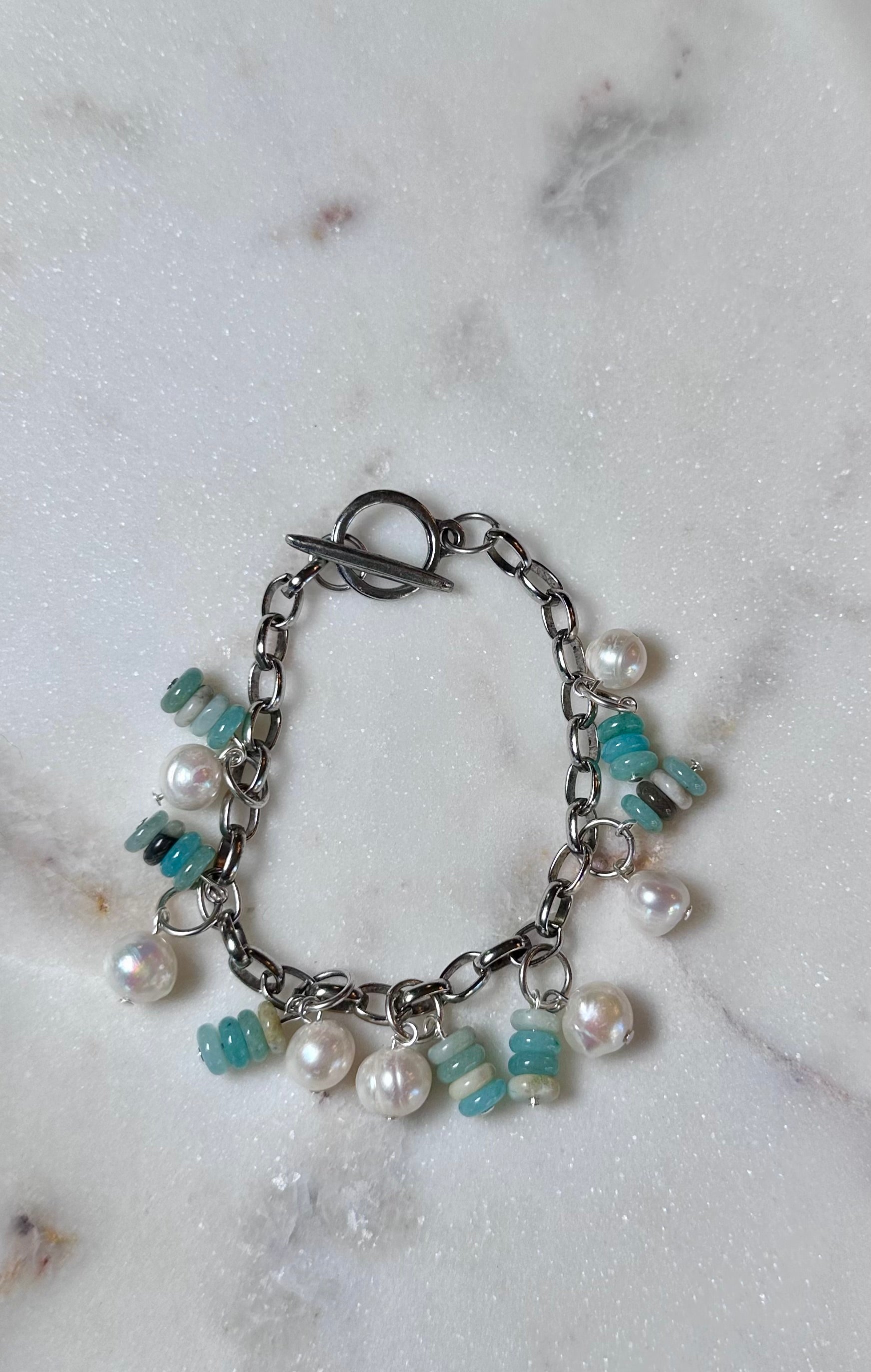 Sea breeze Pearl Charm Bracelet