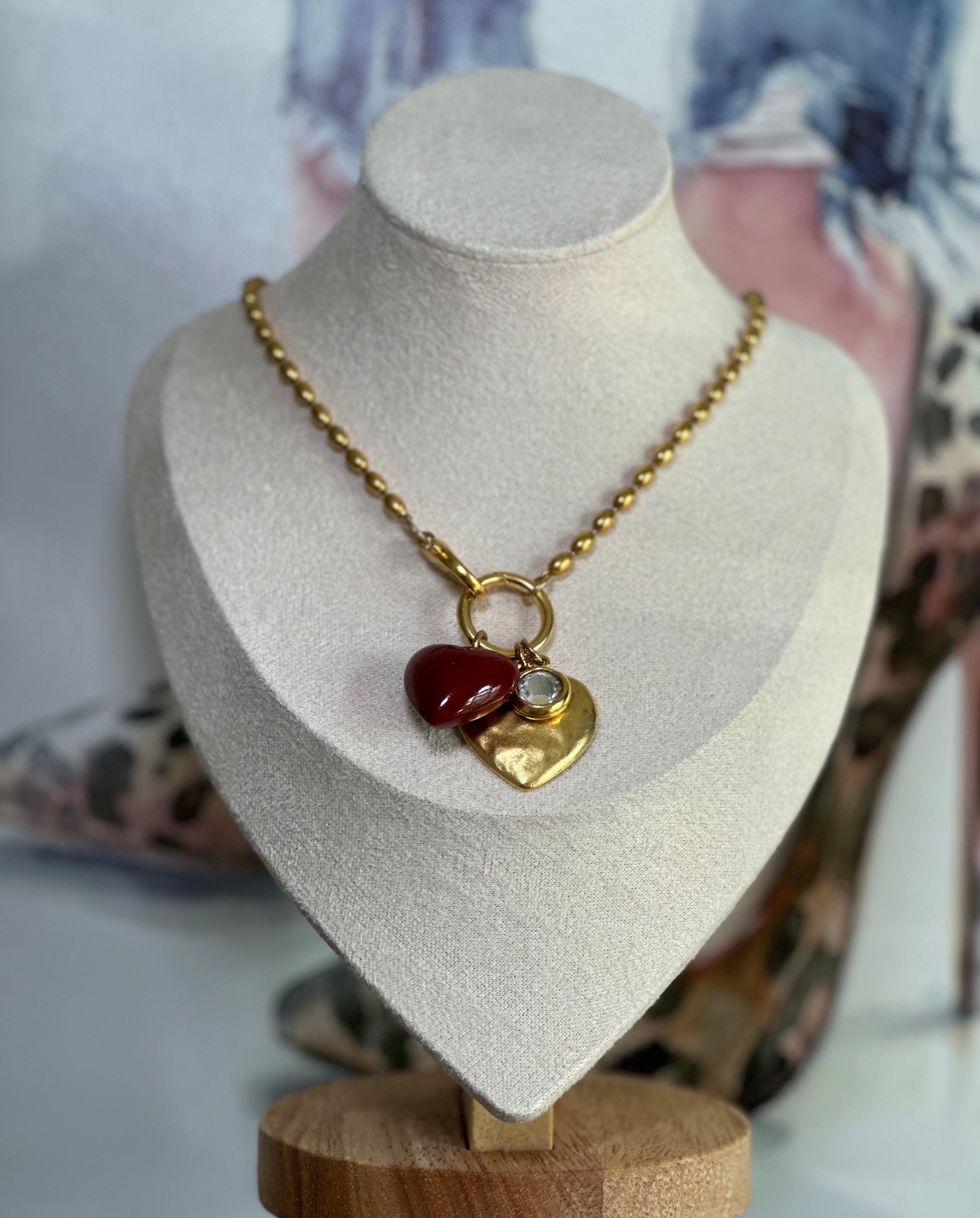 Crimson Keepsake Charm Necklace