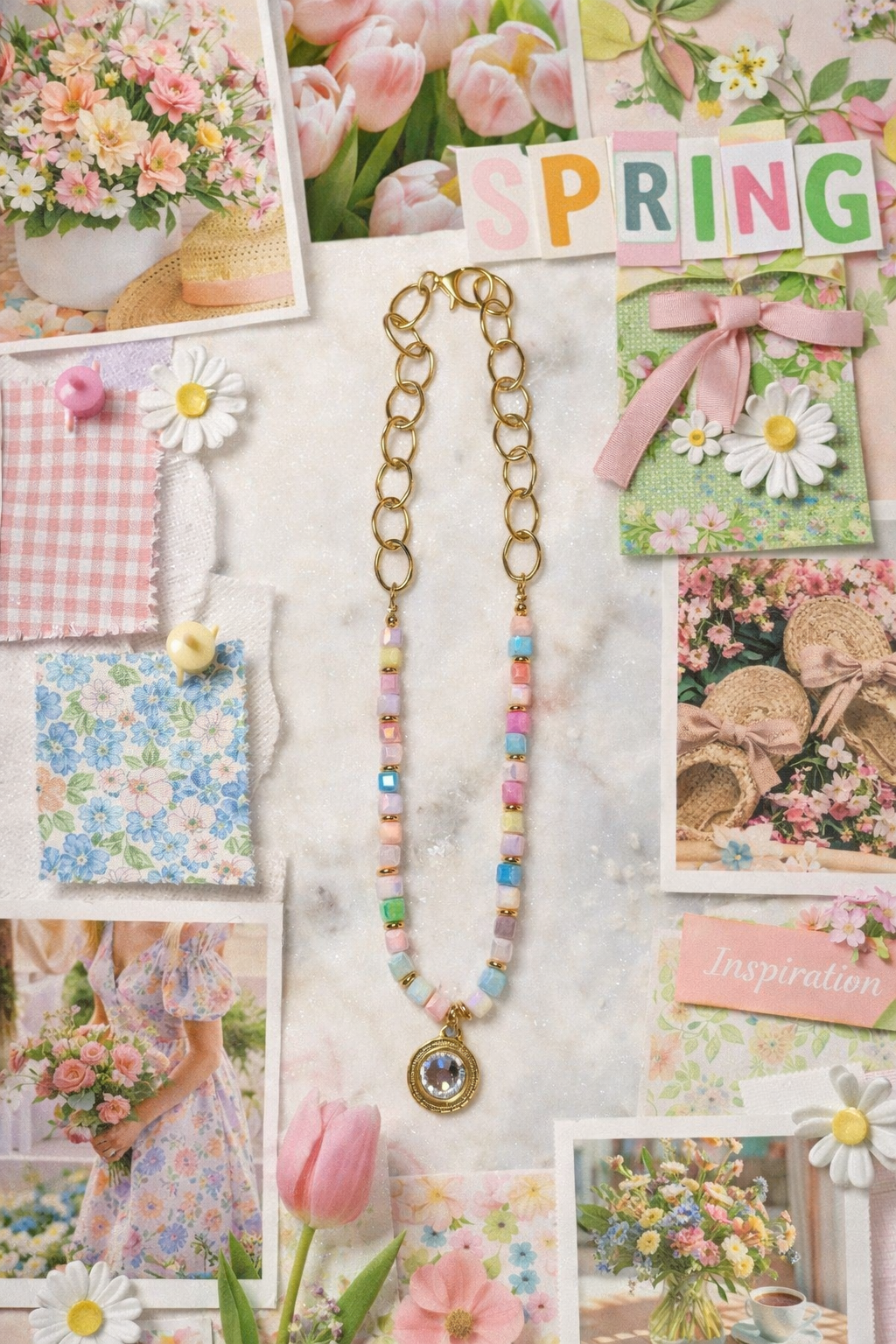 Cotton Candy Carousel Necklace