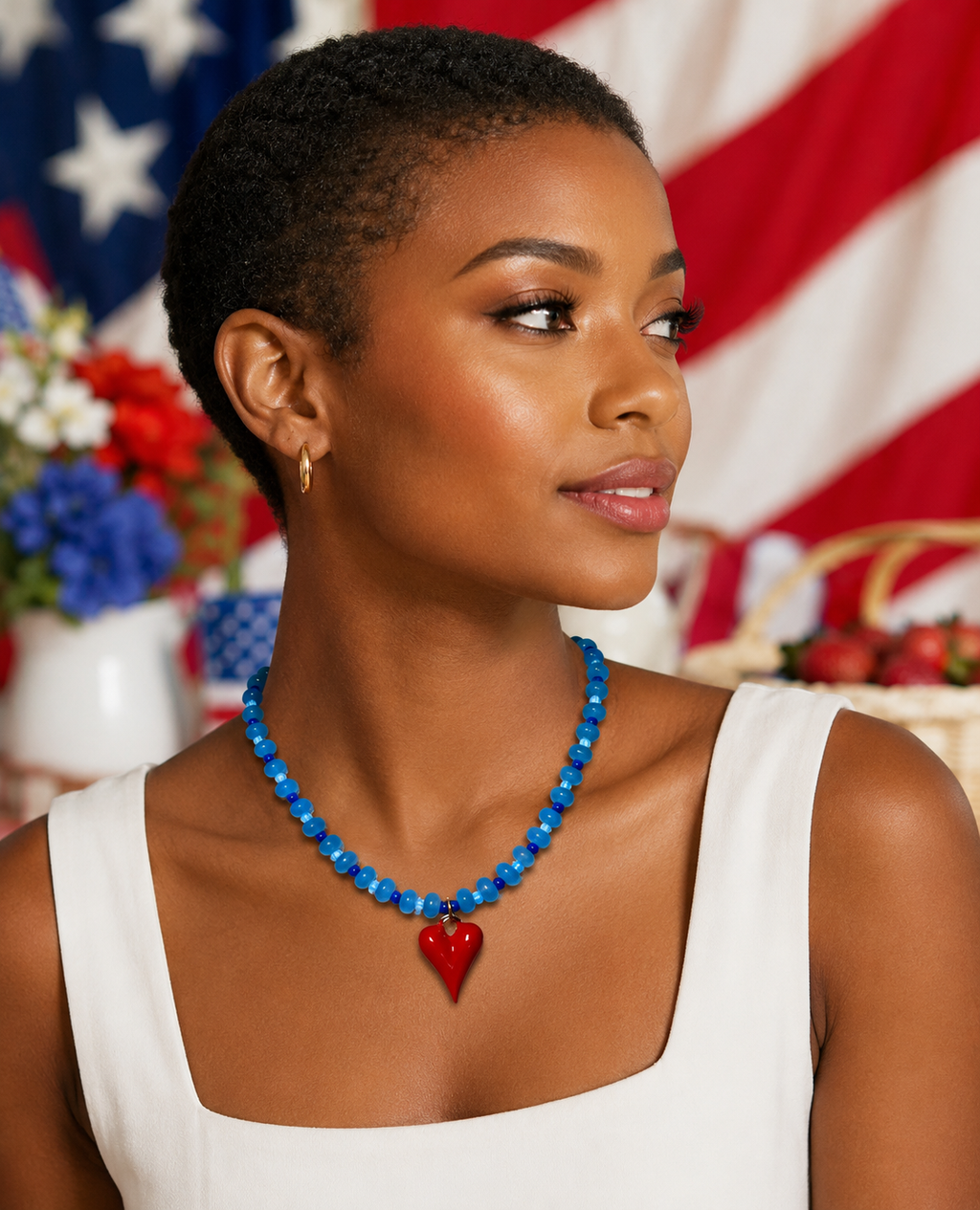Americana Heartbeat Necklace