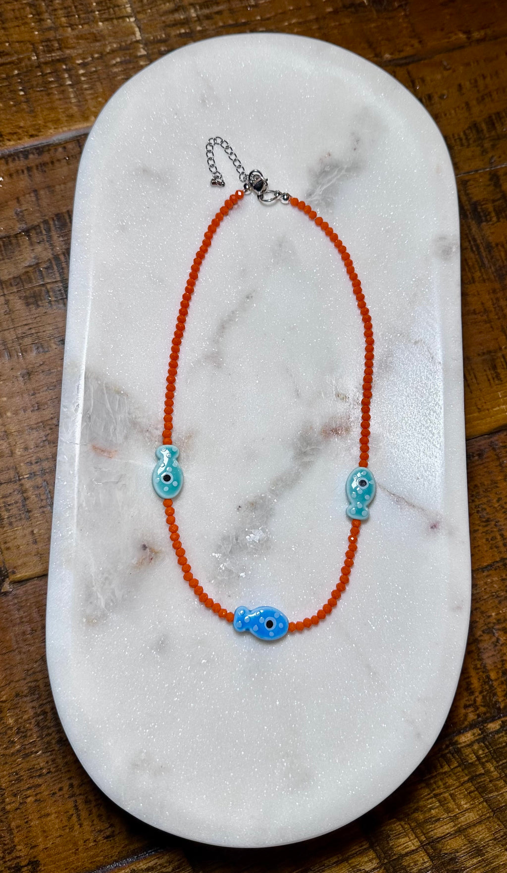 Tangerine Tide Fish Necklace