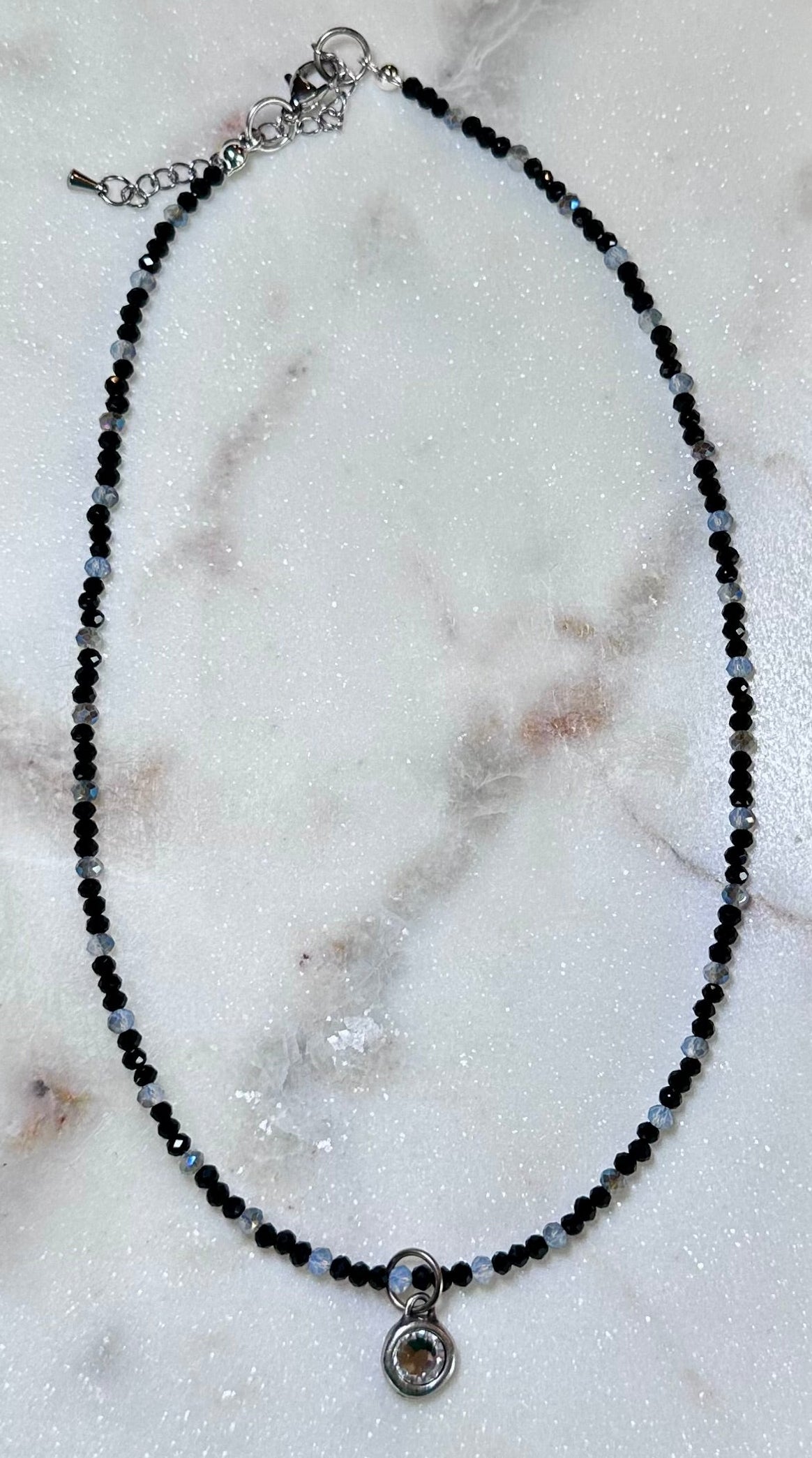 Midnight Glimmer Beaded Necklace
