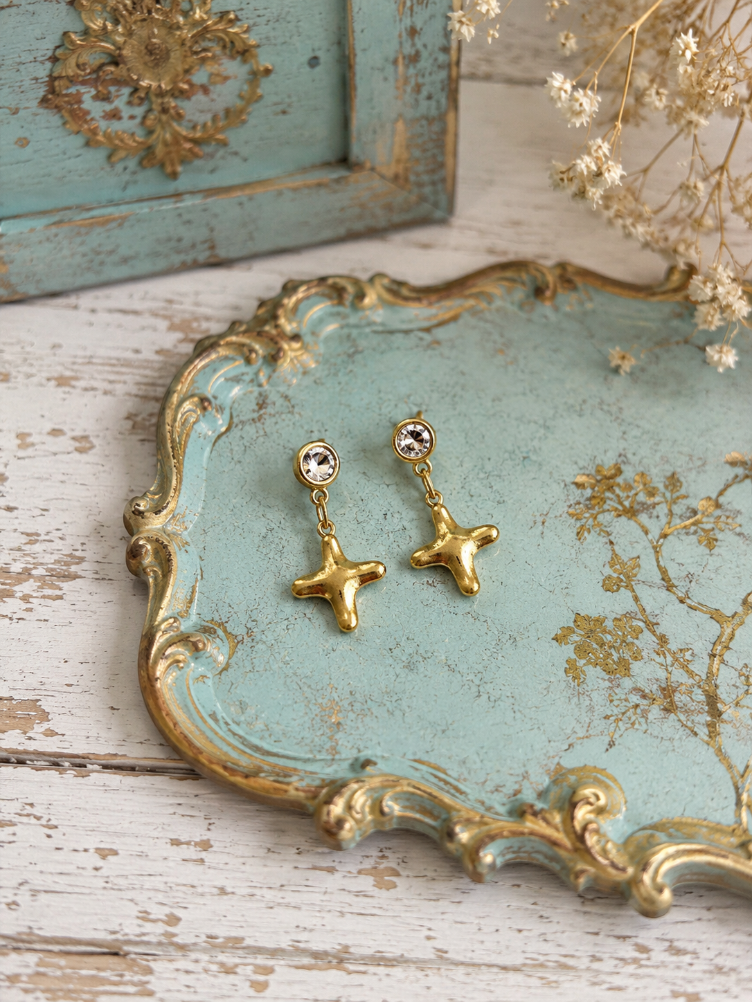 Golden Crossroads Earrings