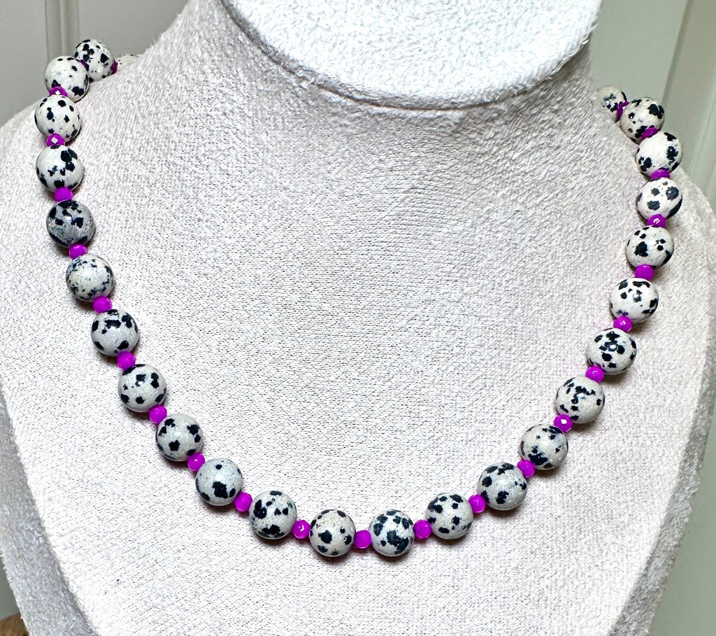 Spotted in Fuchsia Necklace